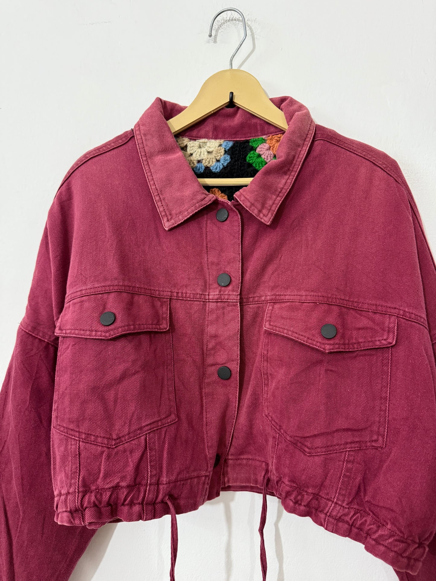 Reversible Denim Crochet Jacket