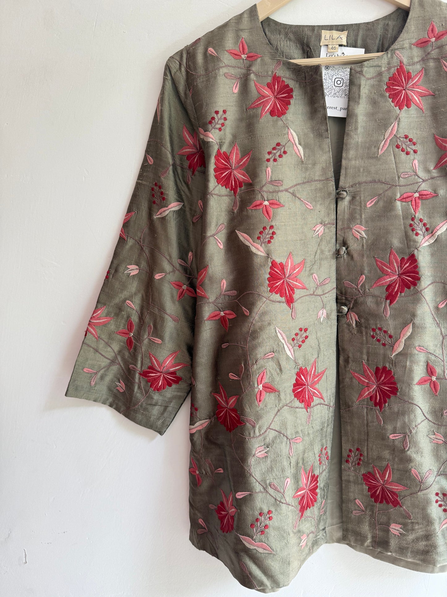 Lila Silk Embroidered Jacket