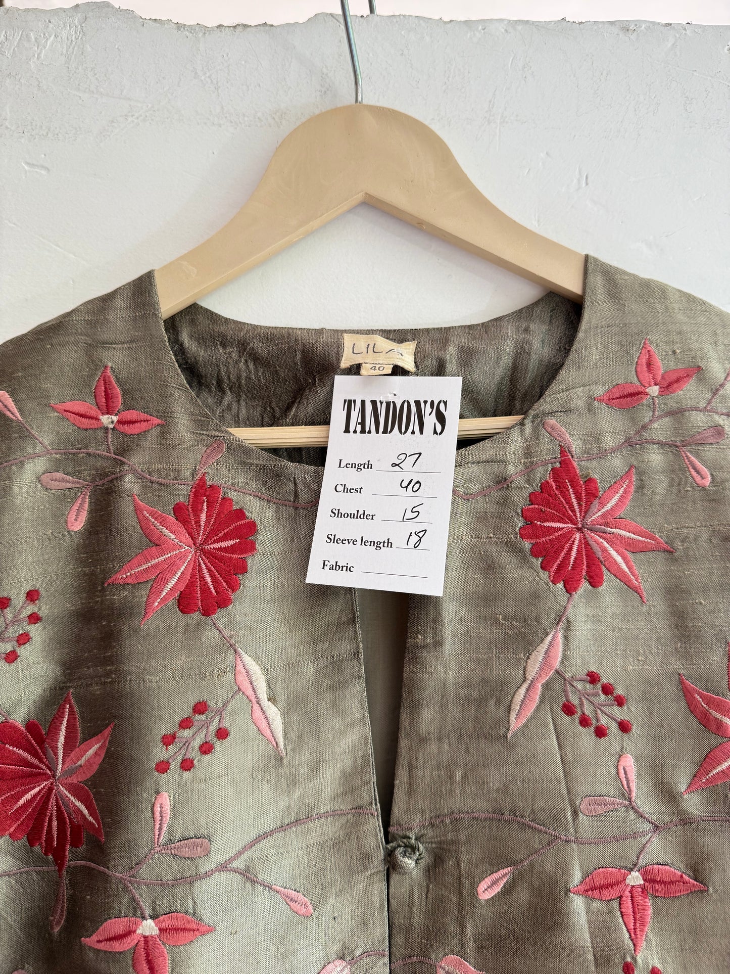 Lila Silk Embroidered Jacket