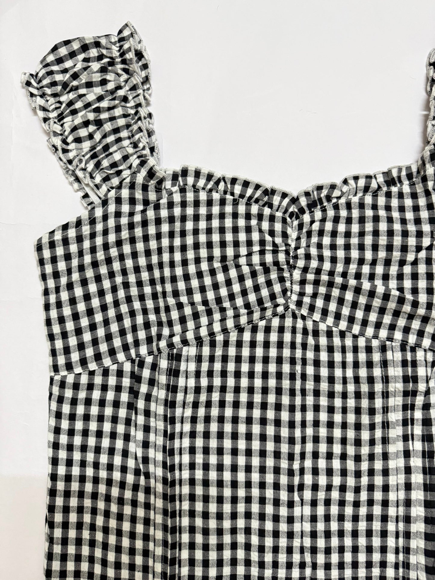 Check Black Crop Top