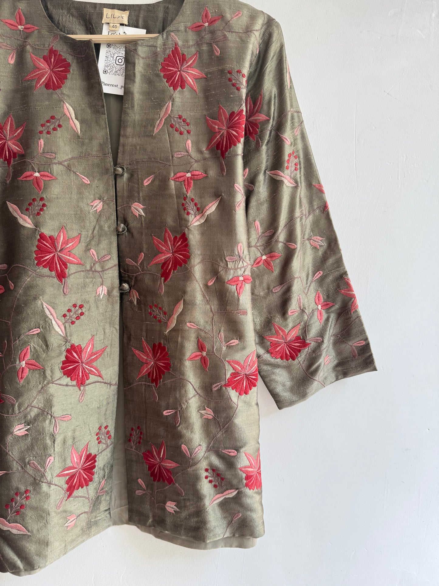 Lila Silk Embroidered Jacket