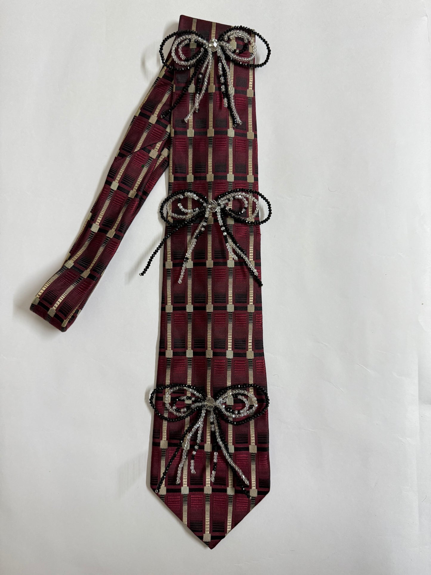 Crystal Bow Handmade Vintage Silk Tie