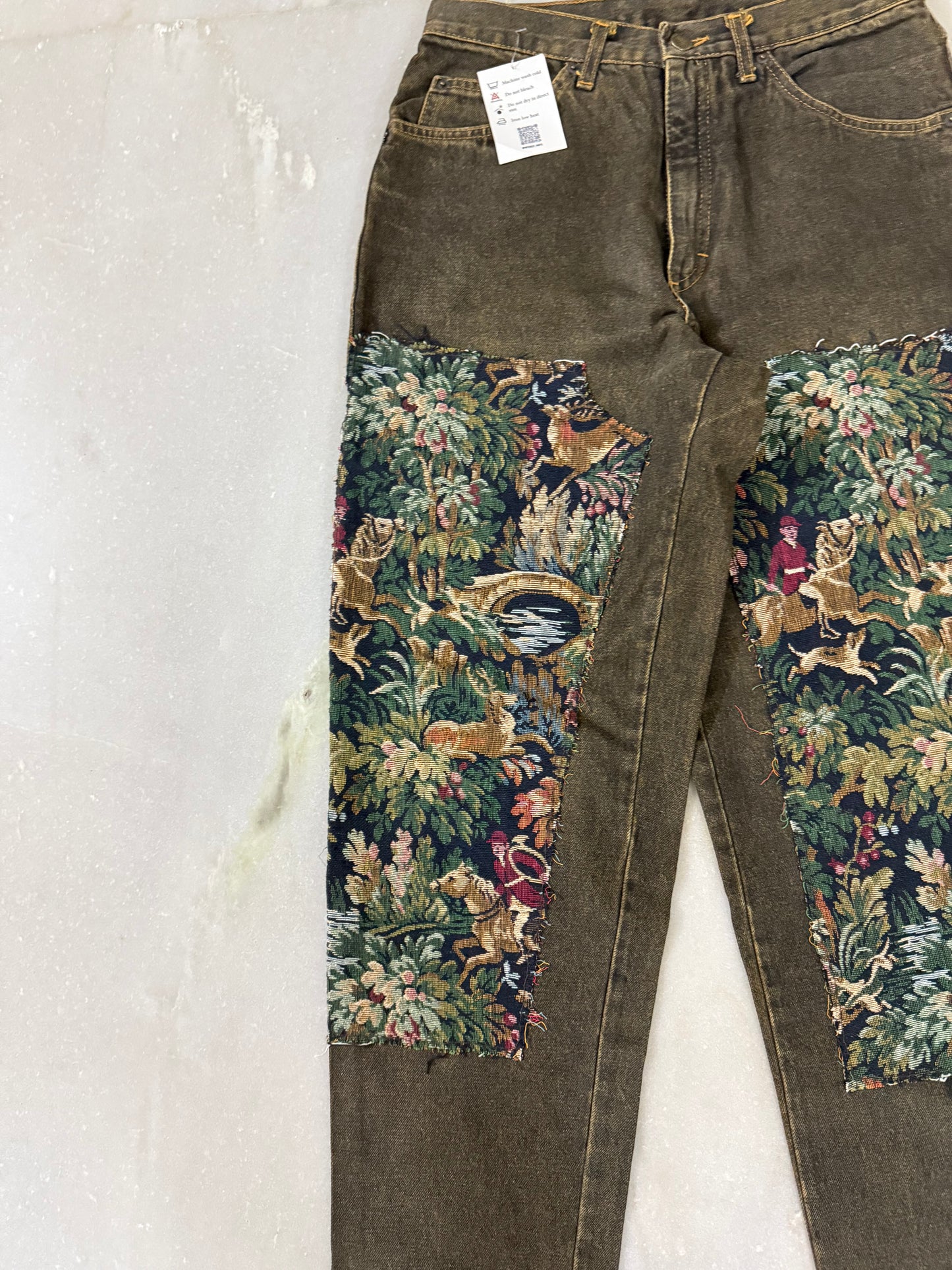 Chef Tapestry Knee Patch Handmade Jeans