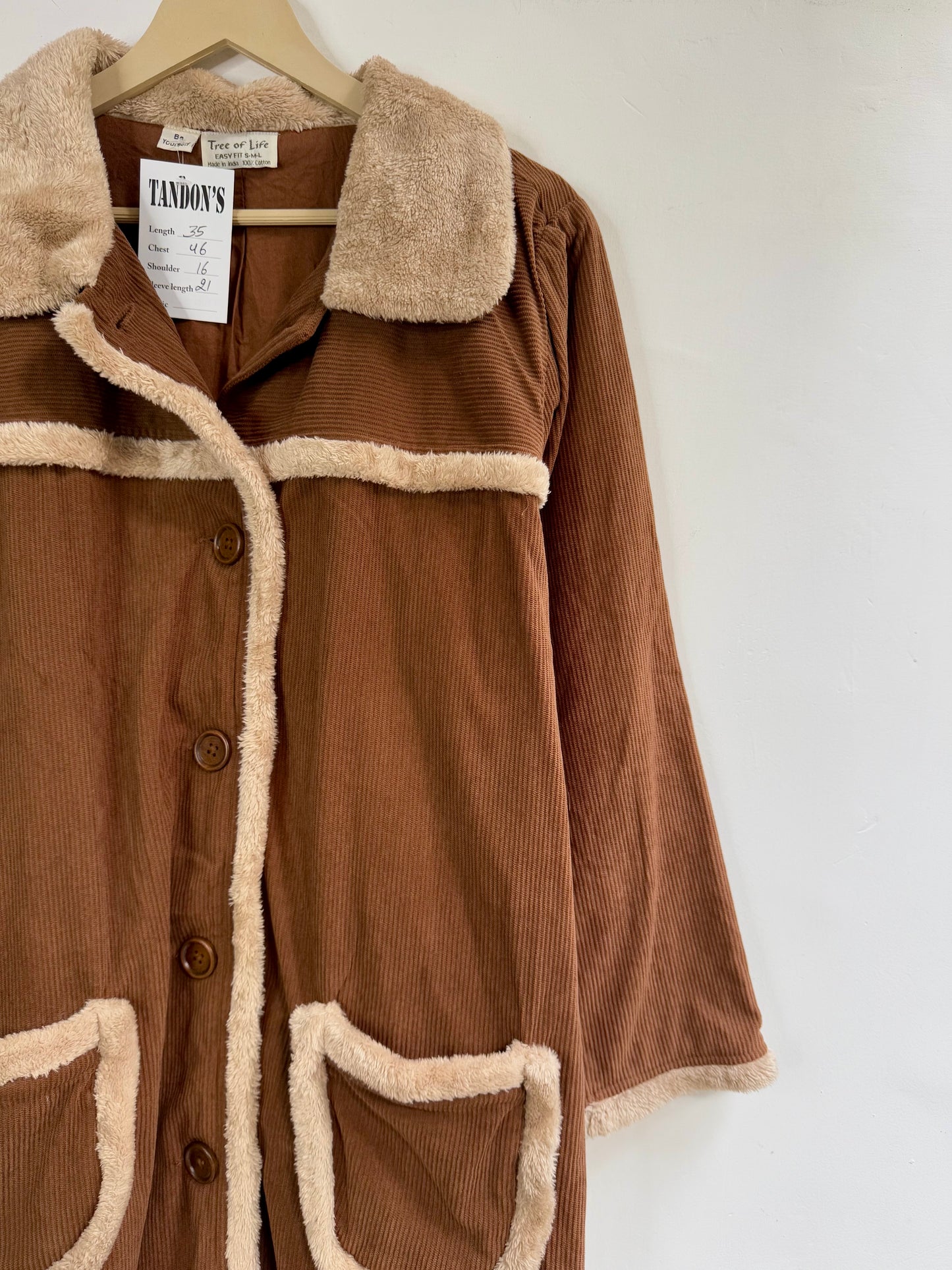 Tree of Life cotton Jacket with Fur collar