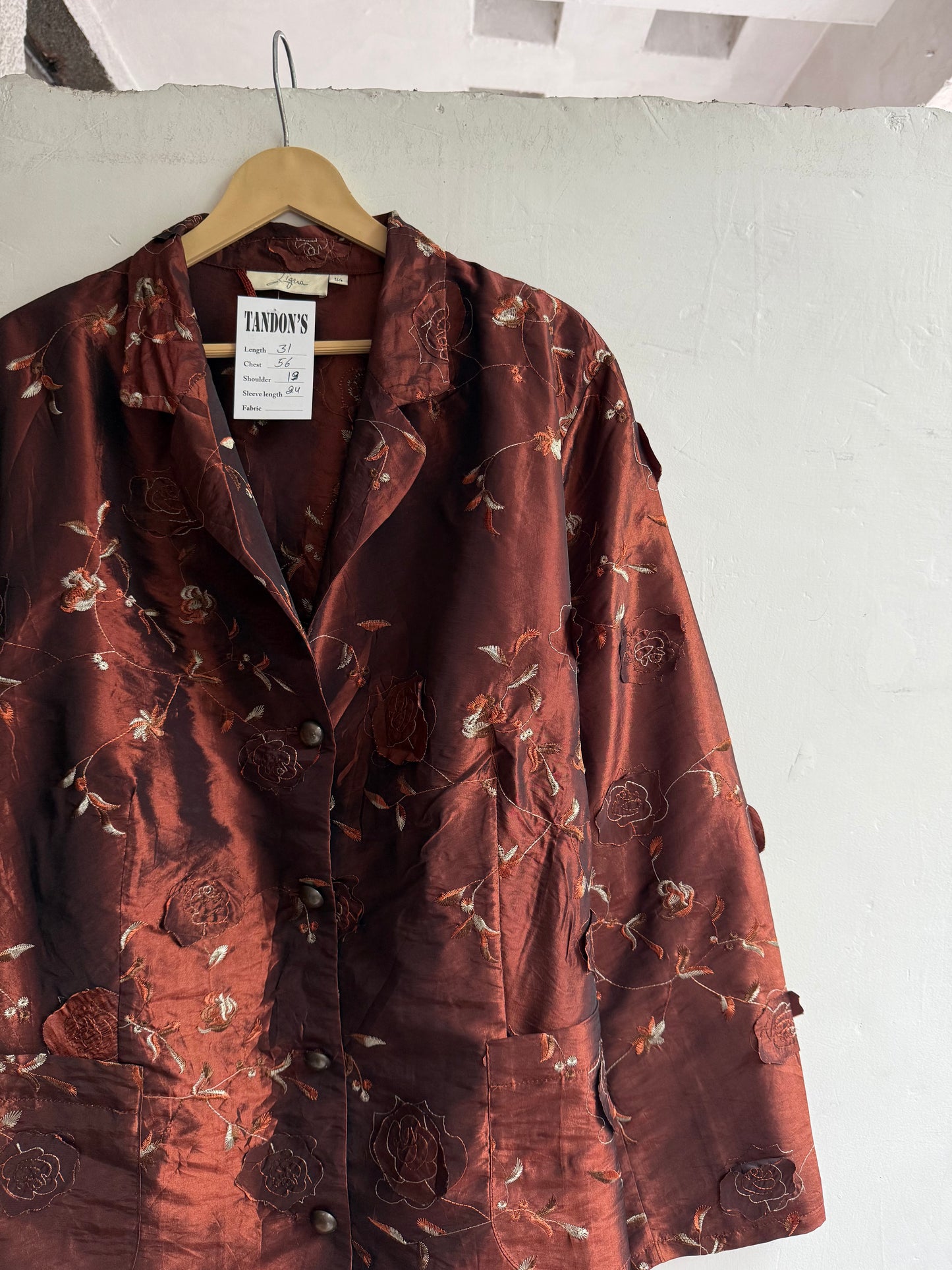 Ligra Silk Embroidered Jacket