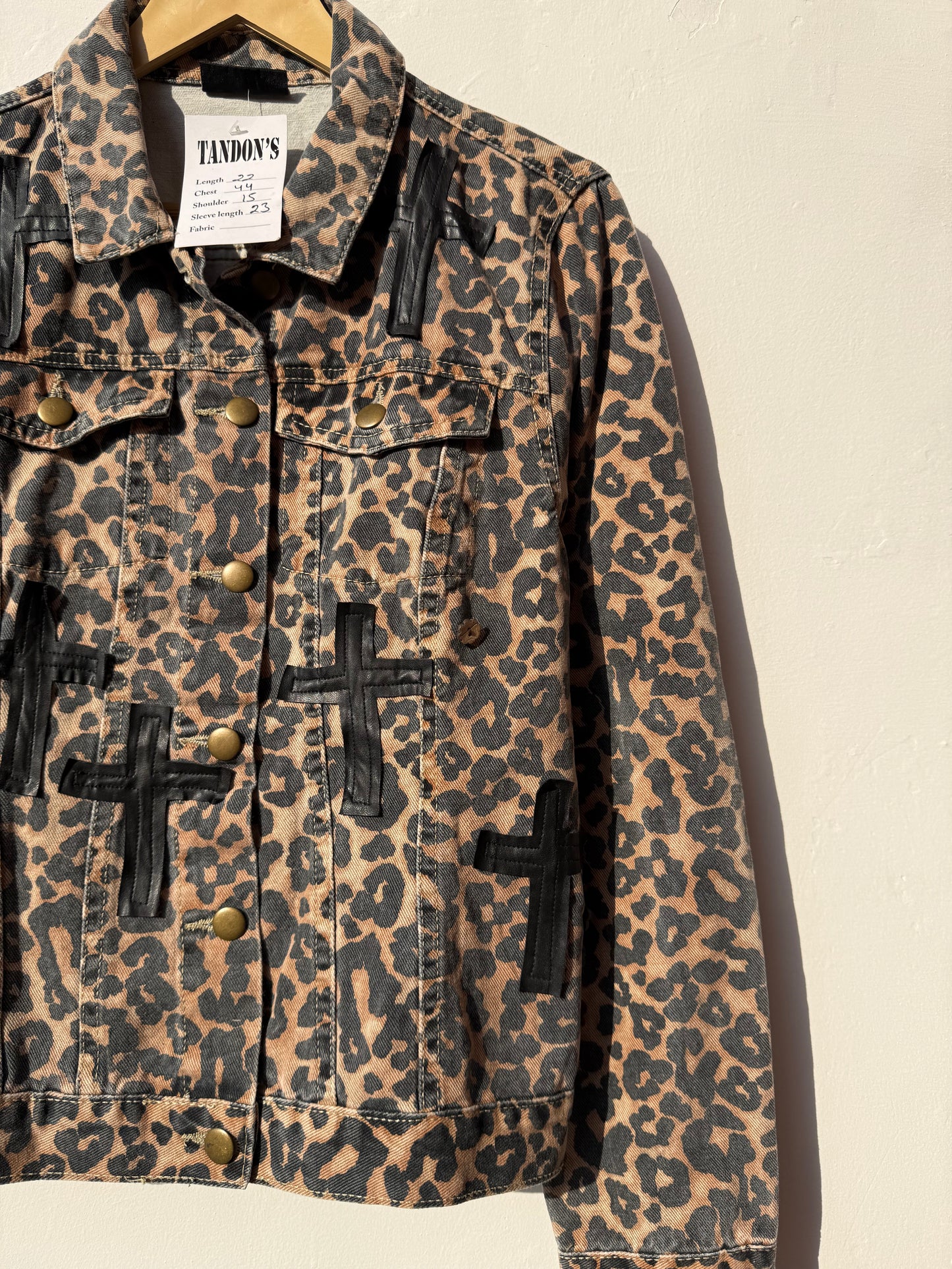 Customised velvet crosses Denim Jacket