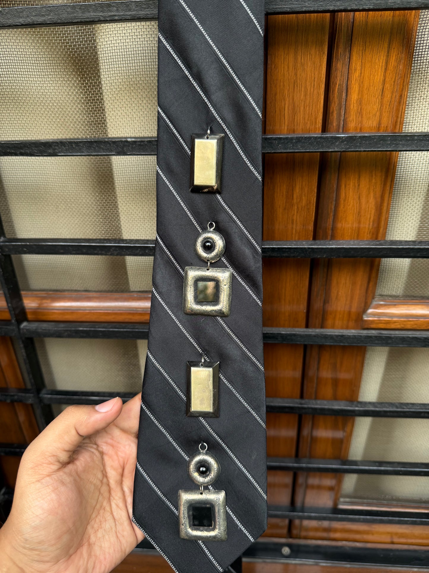 Silver Charm Handmade Vintage Silk Tie