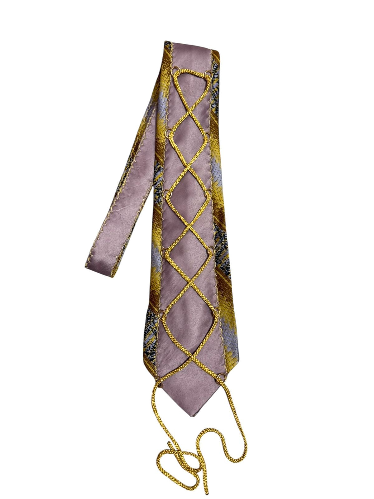 Tie patch with golden dori Handmade Vintage Silk Tie