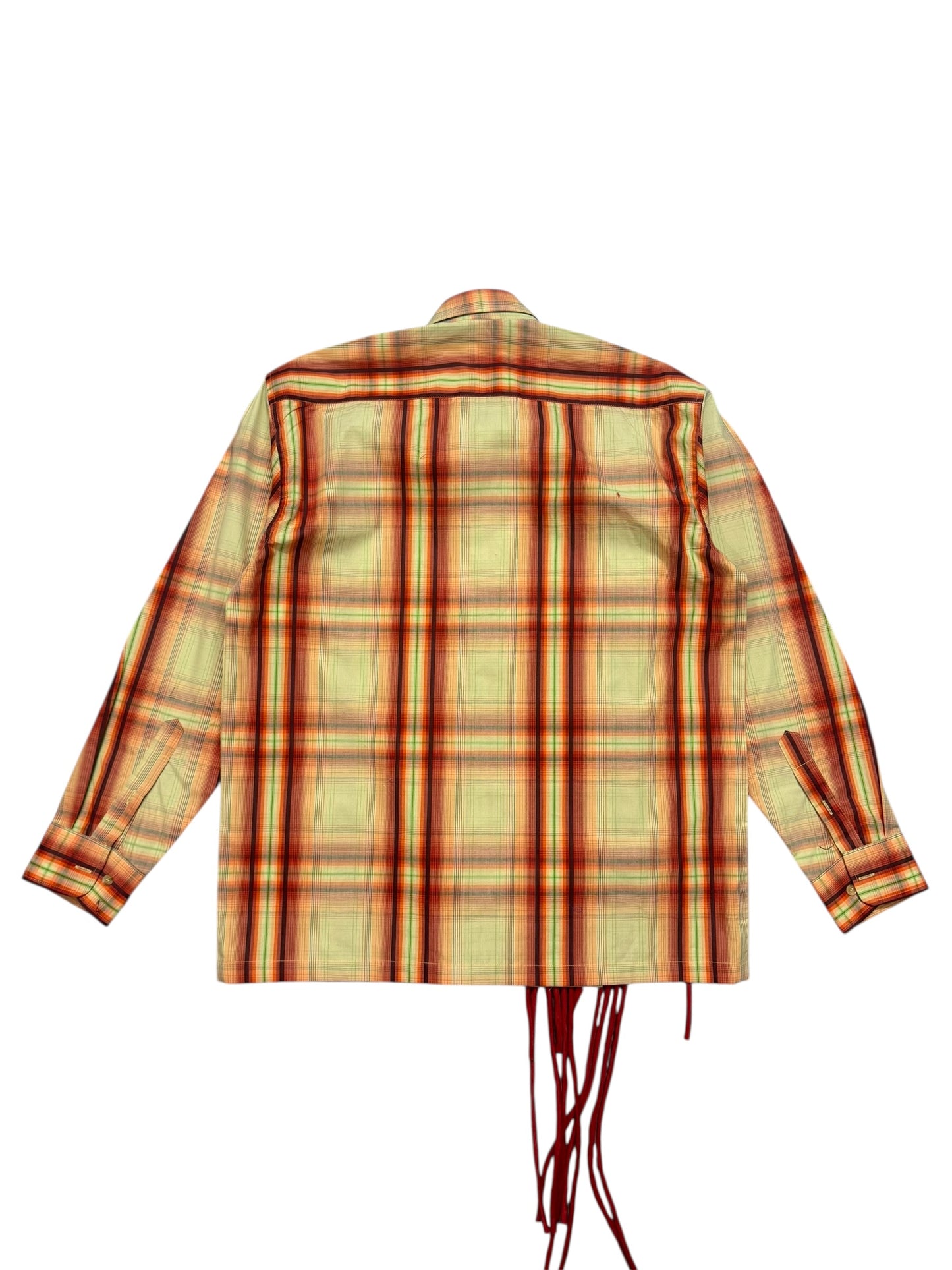 Cheongsam Orange Check 100% Cotton Shirt