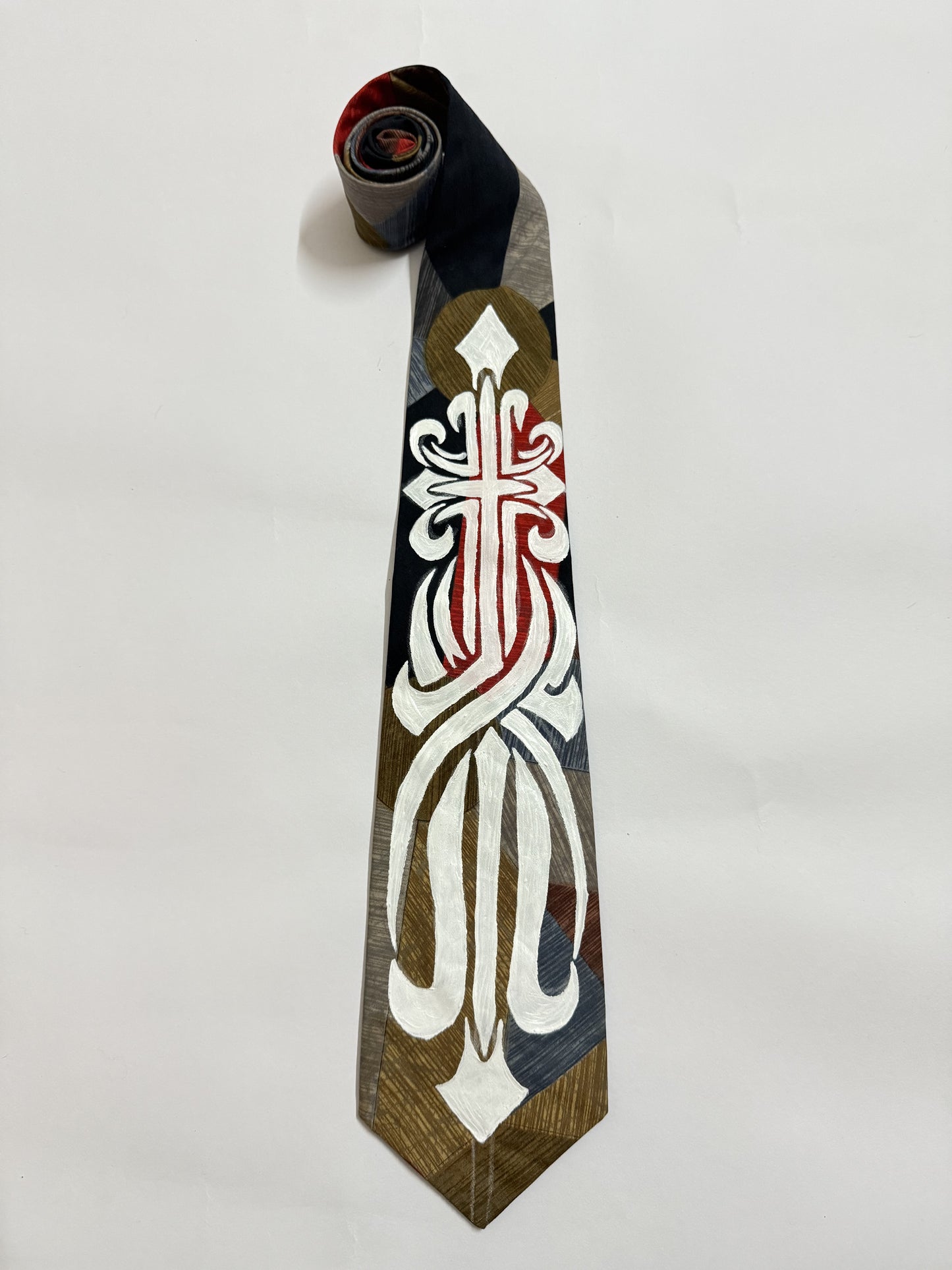 Hand Painted cross Silk tie (Copy)