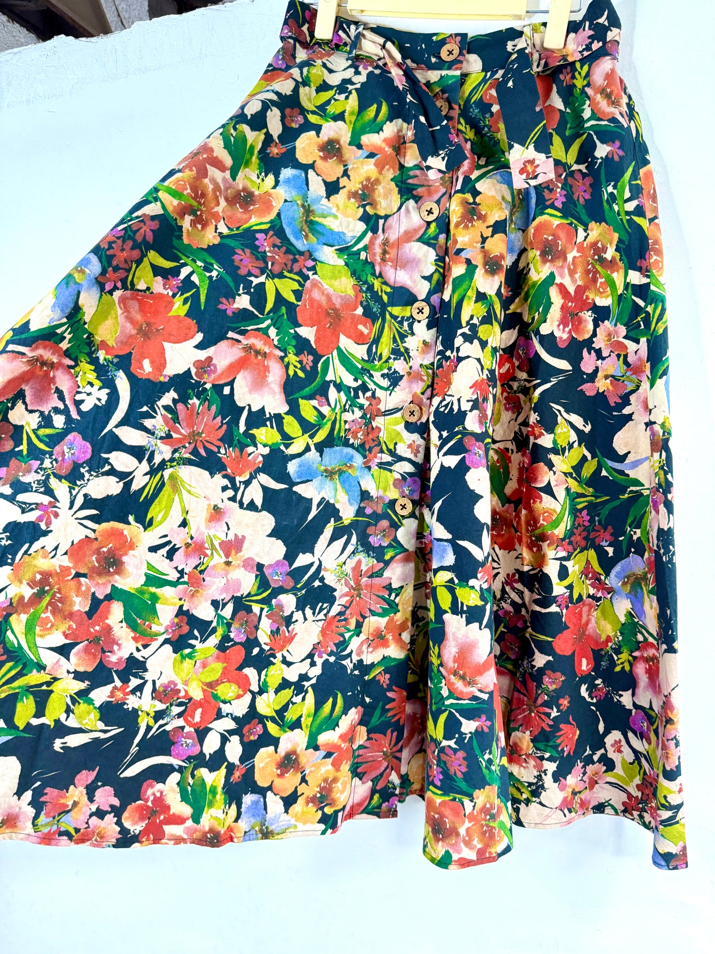 Floral flared skirt