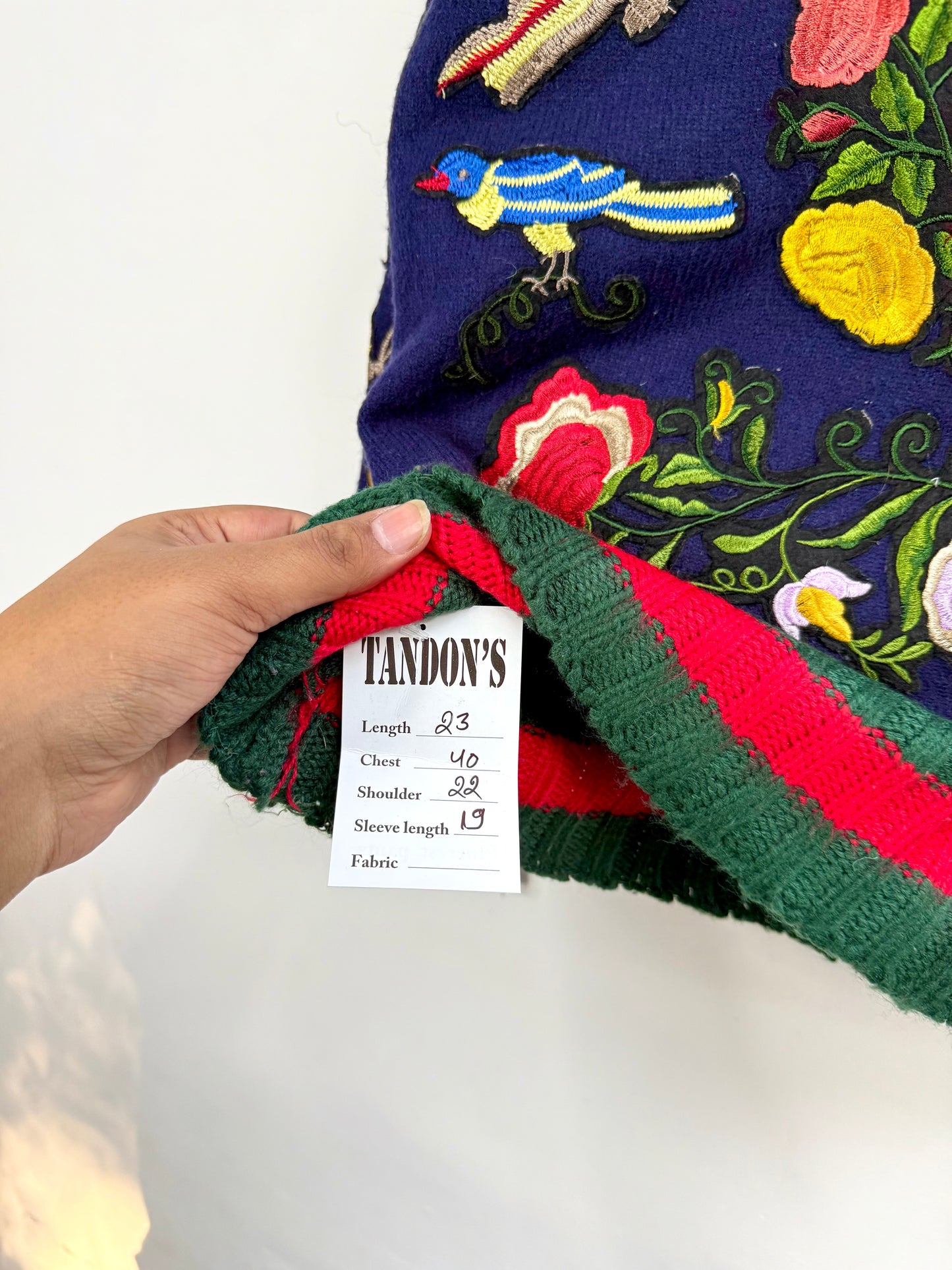 Floral hand knitted Woollen Sweater