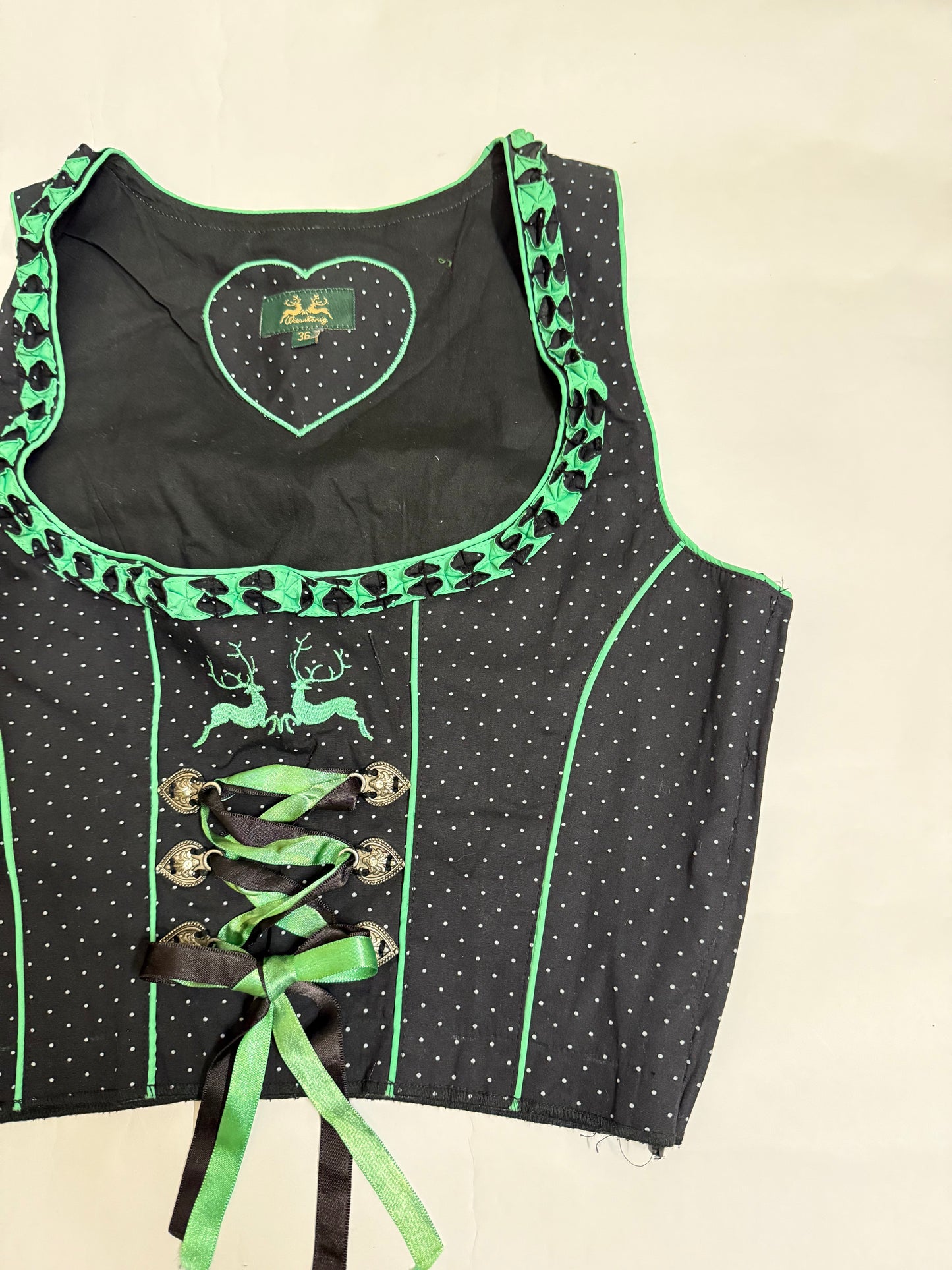 Black and Green Corset Top