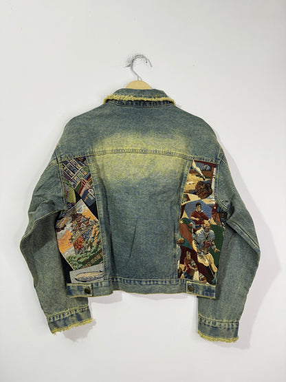 Customised tapestry patch Denim Jacket