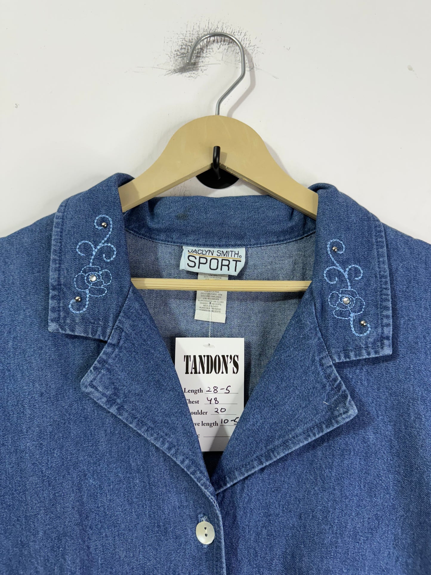 Jaclyn Smith Embroidered Denim Shirt