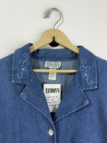 Jaclyn Smith Embroidered Denim Shirt