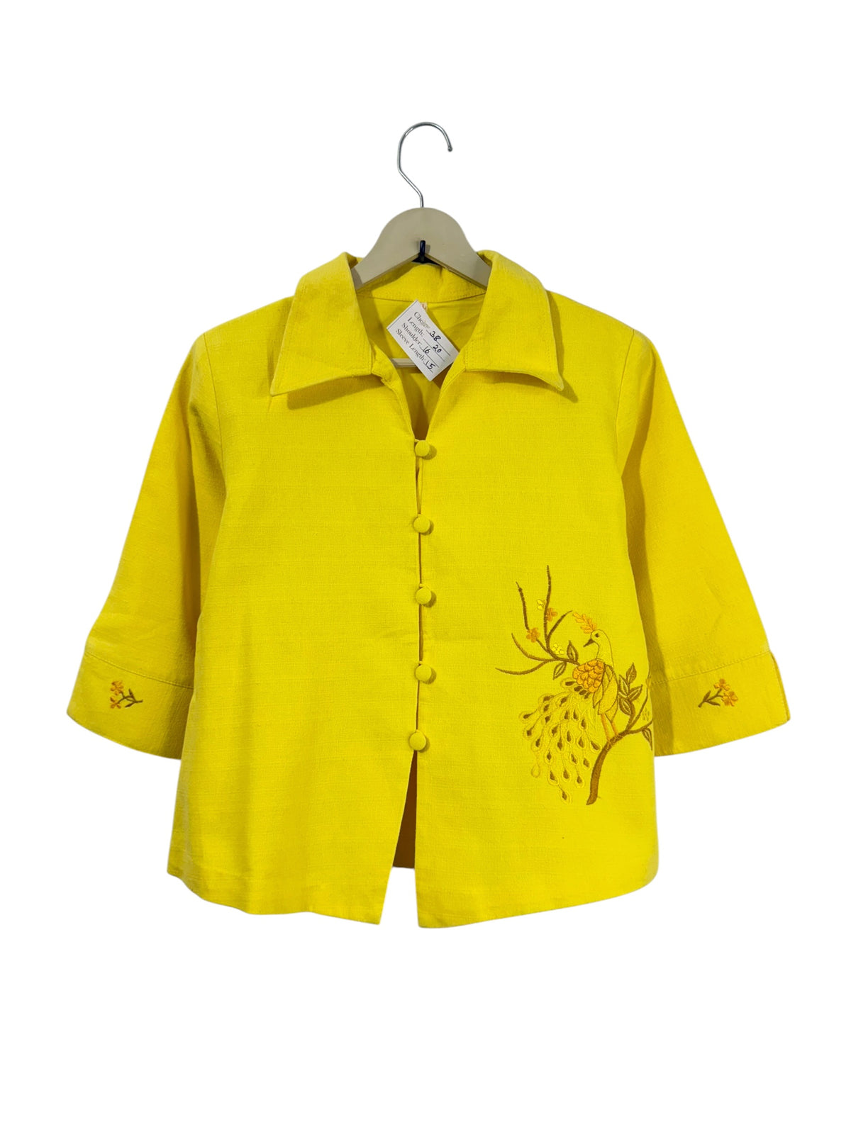 Yellow Embroidered vintage Jacket