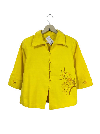 Yellow Embroidered vintage Jacket