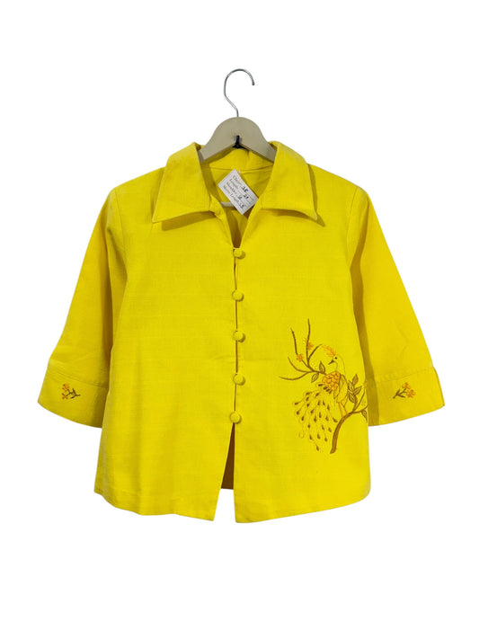 Yellow Embroidered vintage Jacket