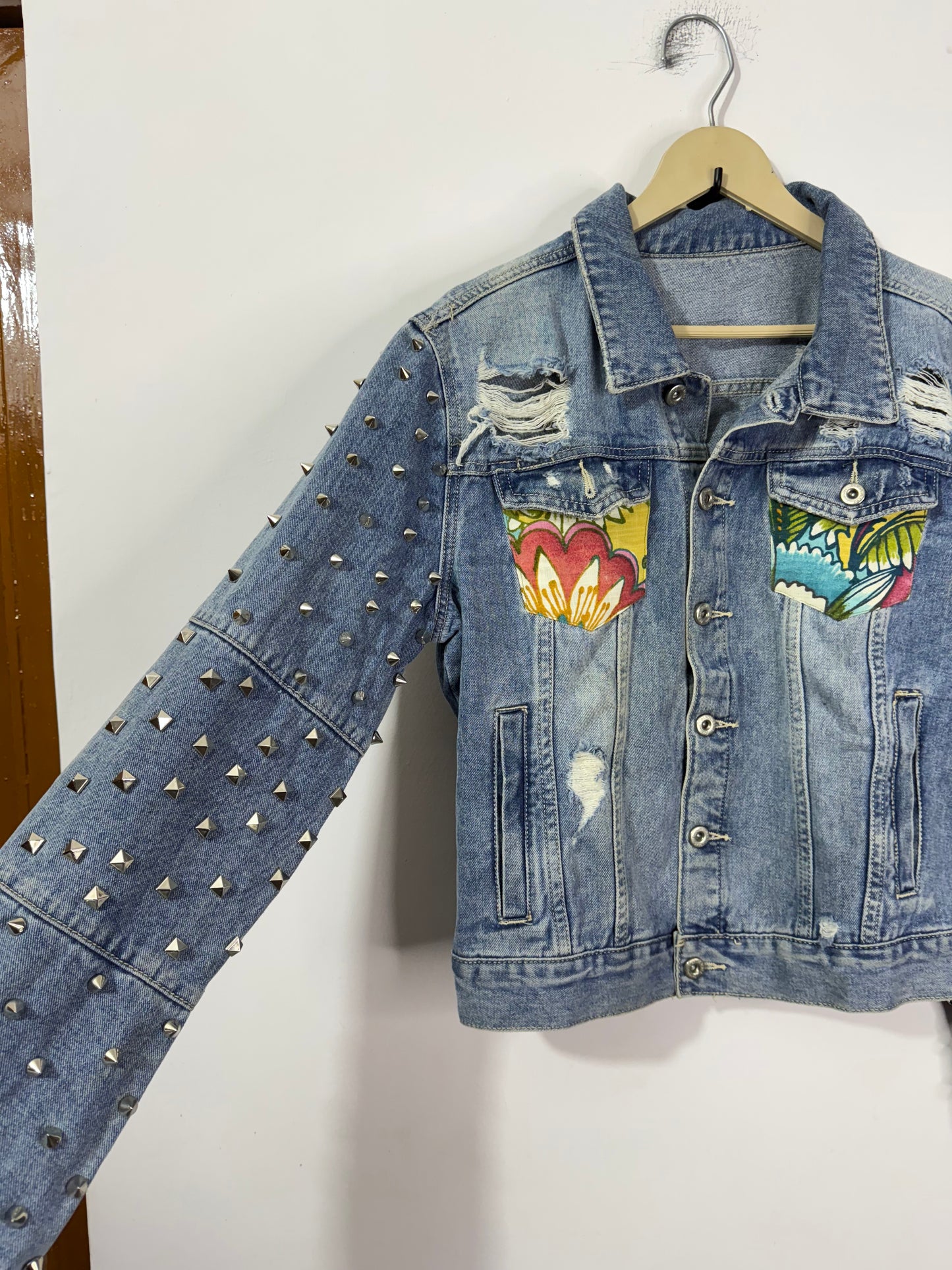 Customised tapestry patch Denim Jacket