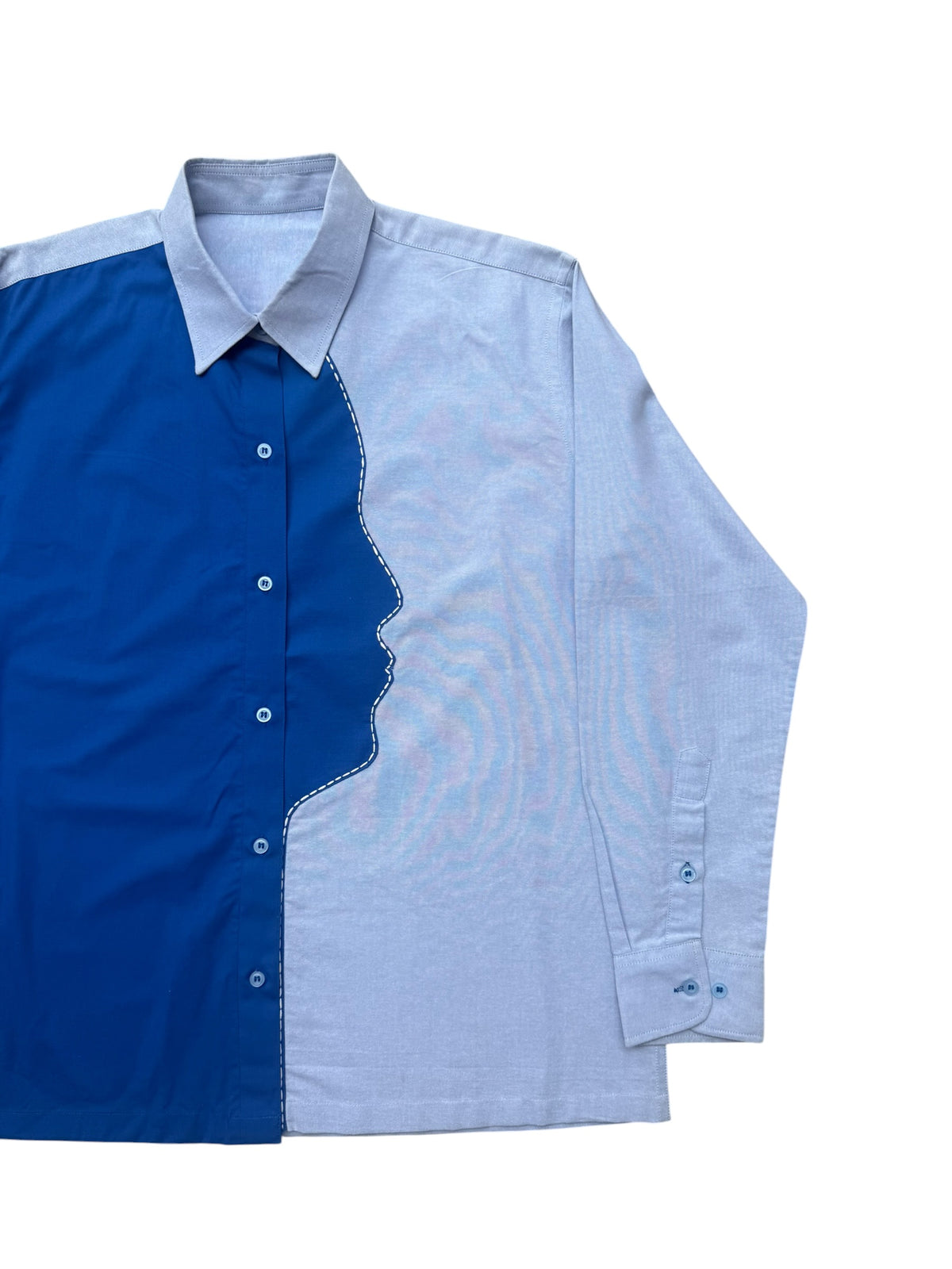 Blue Divided 100% Cotton Shirt