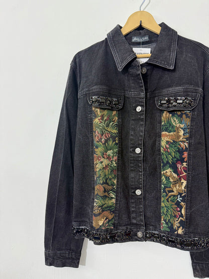 Aqua Jeans Customised Tapestry patch Denim Jacket