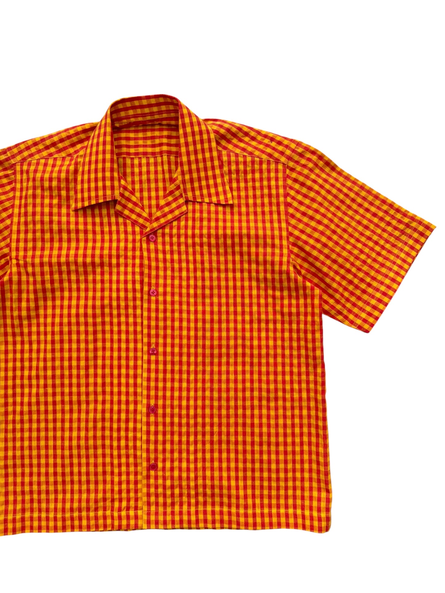 Orange Check 100% Cotton shirt