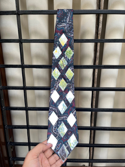 Mirror Work Handmade Vintage Silk Tie