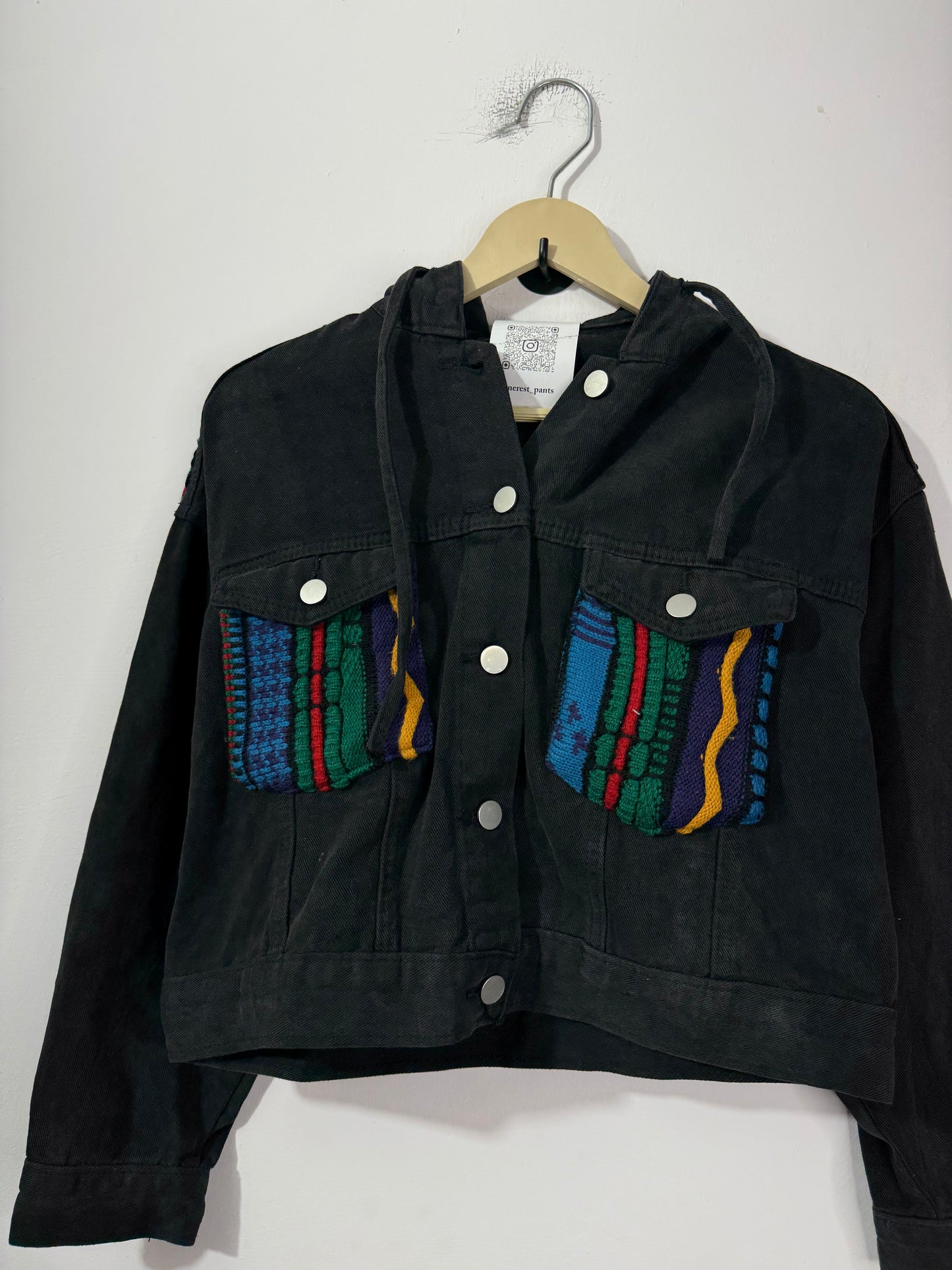 Customised Woollen patch Denim Jacket