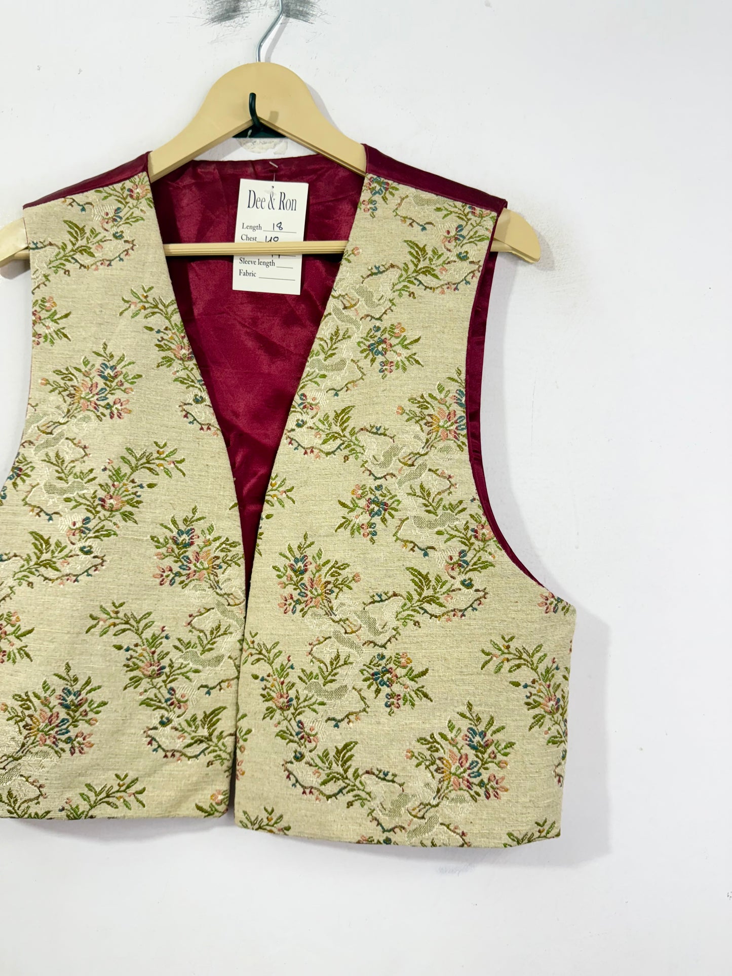 Floral Silk Vintage Vest