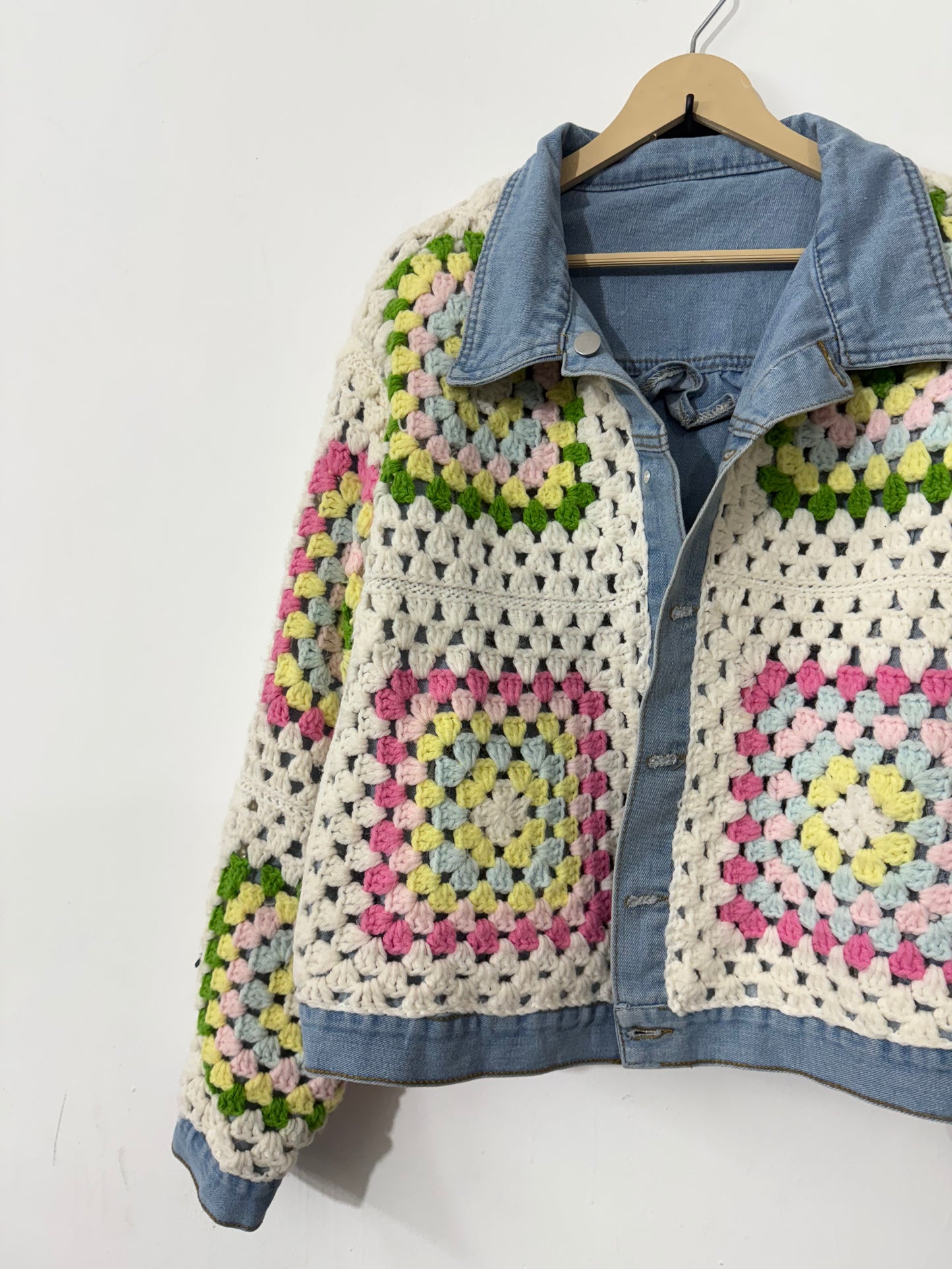 Reversible Denim Crochet Jacket