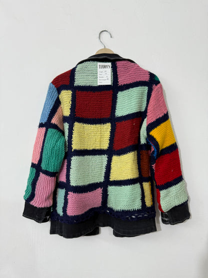 Reversible Denim Crochet Jacket