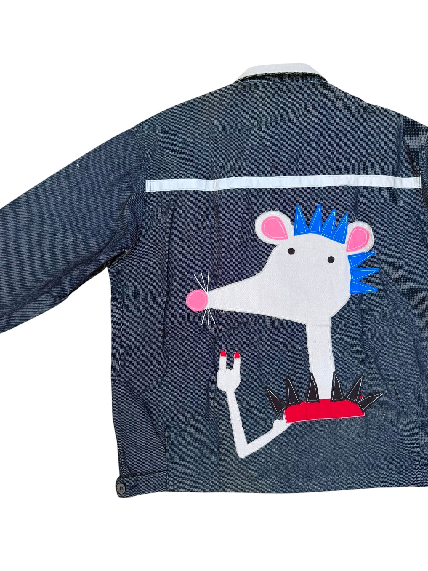 Upcycled Mouse Patch Denim Jacket