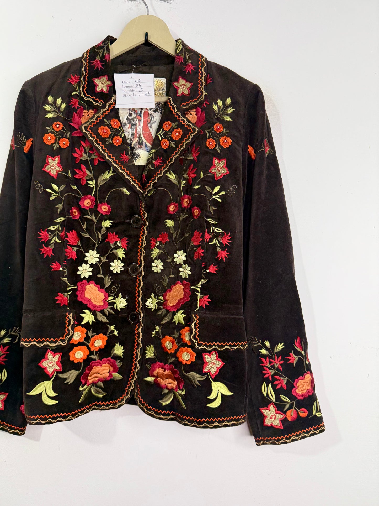 Velvet Embroidered Vintage Jacket