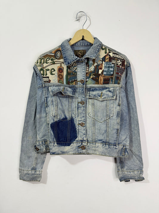 Customised tapestry patch Denim Jacket