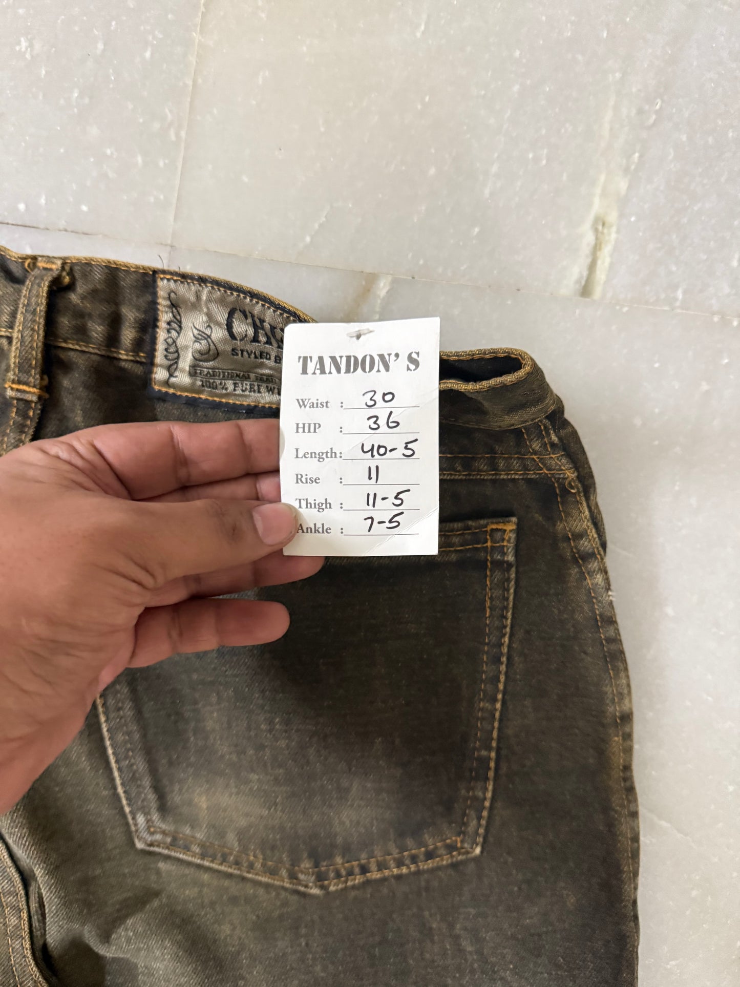 Chef Tapestry Knee Patch Handmade Jeans