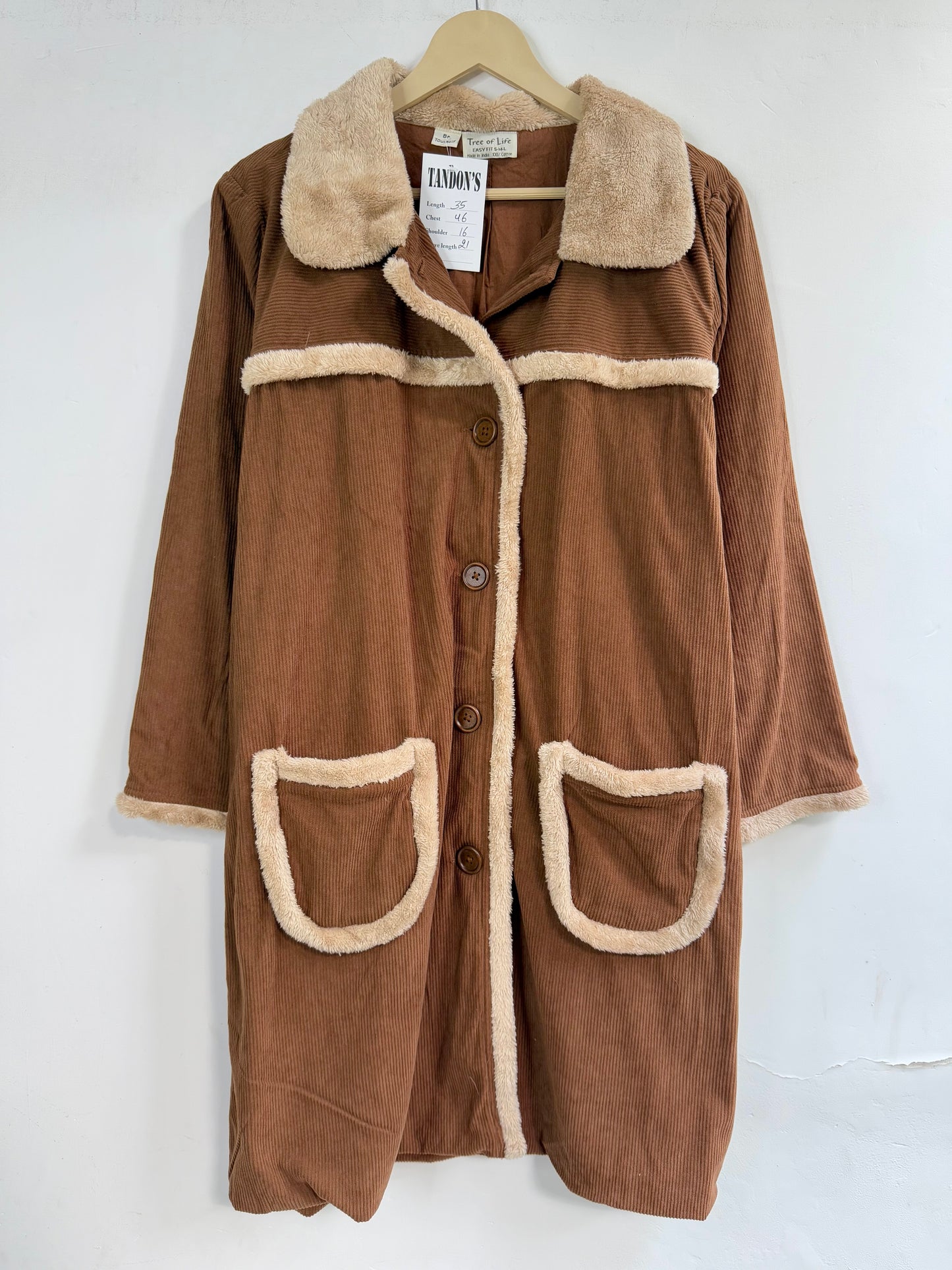 Tree of Life cotton  Jacket with Fur collar