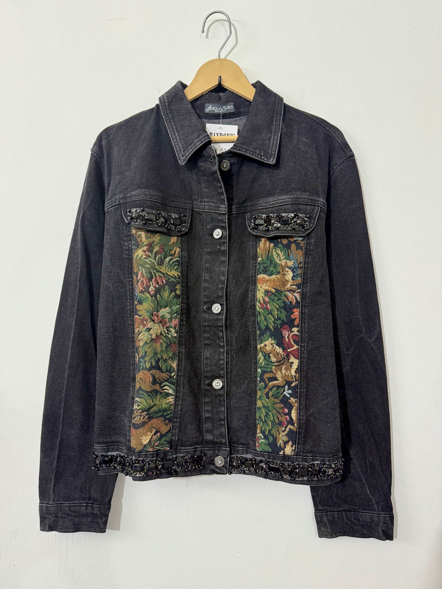 Aqua Jeans Customised Tapestry patch Denim Jacket