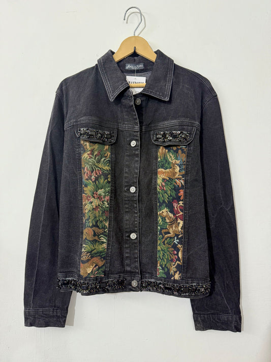 Aqua Jeans Customised Tapestry patch Denim Jacket