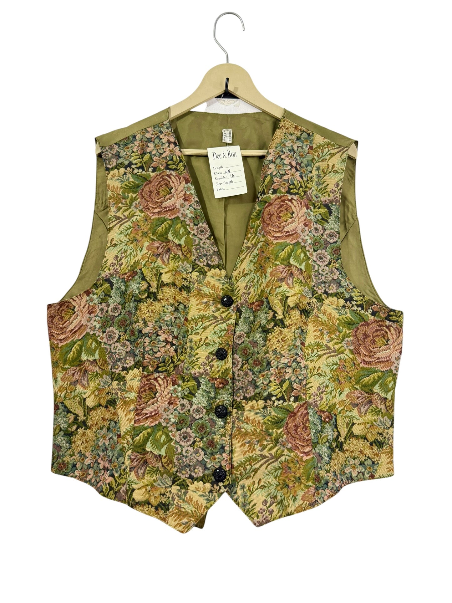 Rose floral tapestry Vest