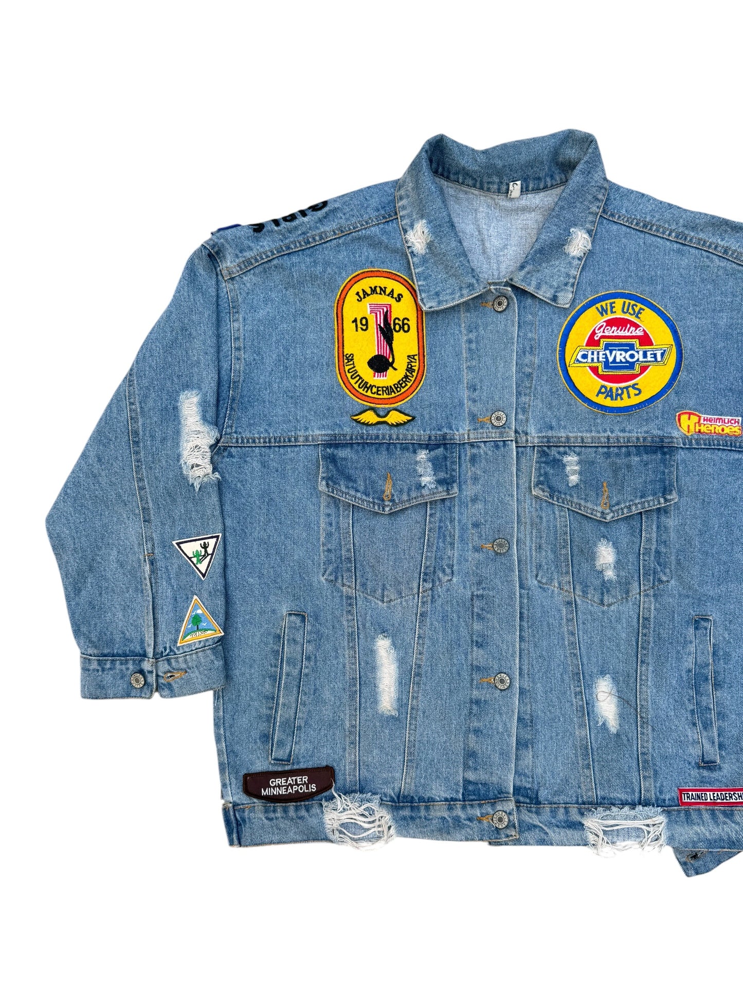 Upcycled patches Denim Jacket