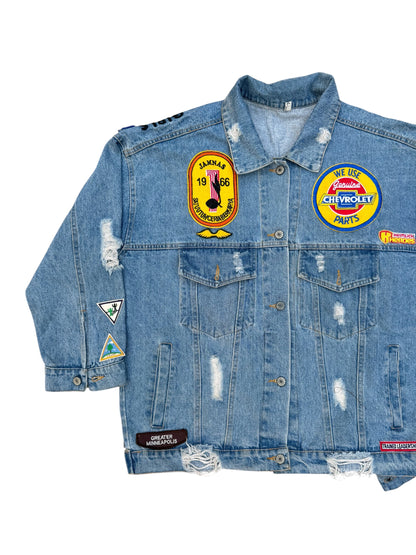 Upcycled patches Denim Jacket