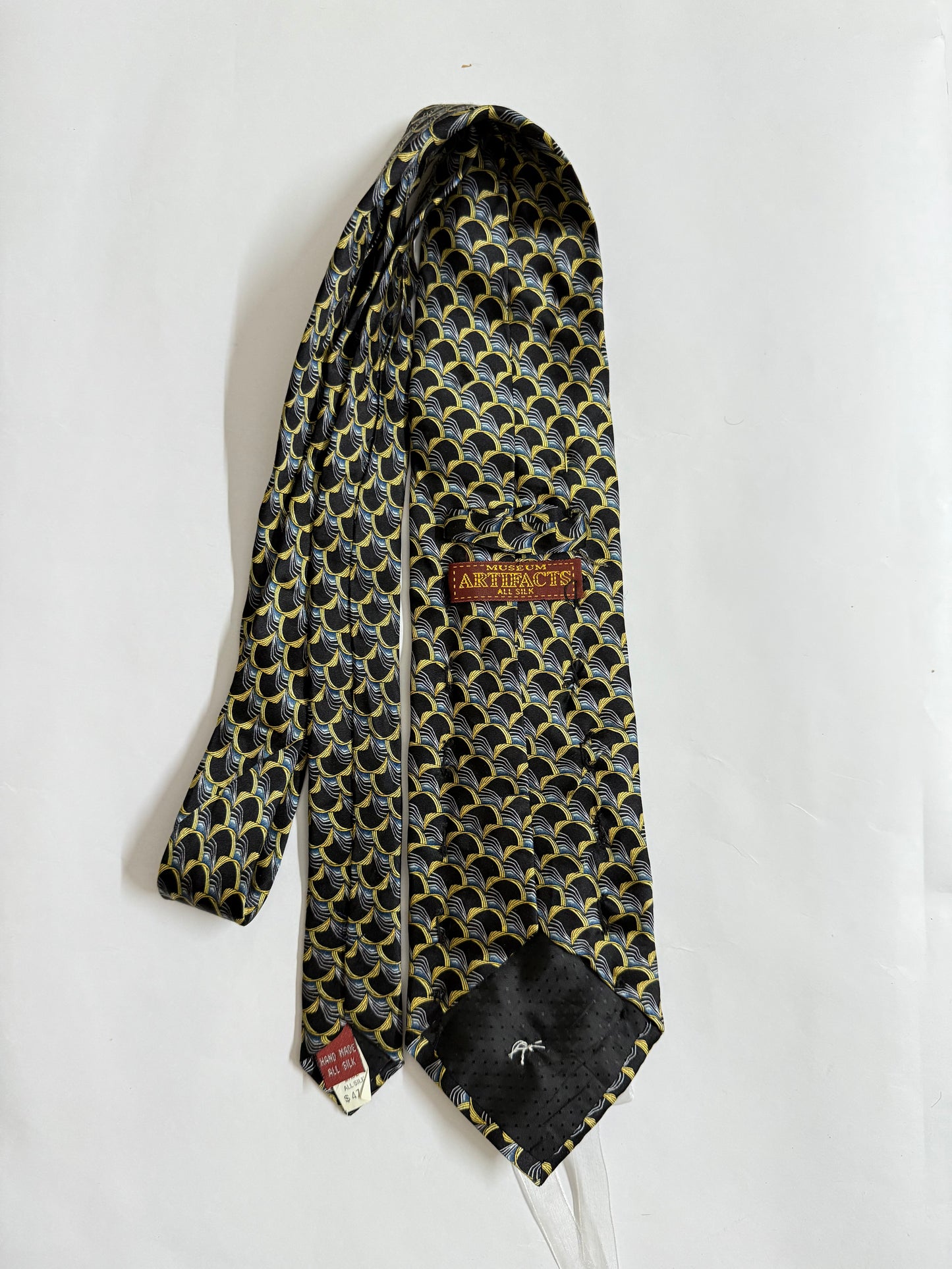 Charms and Ribbon shoe bow Handmade Vintage Silk Tie
