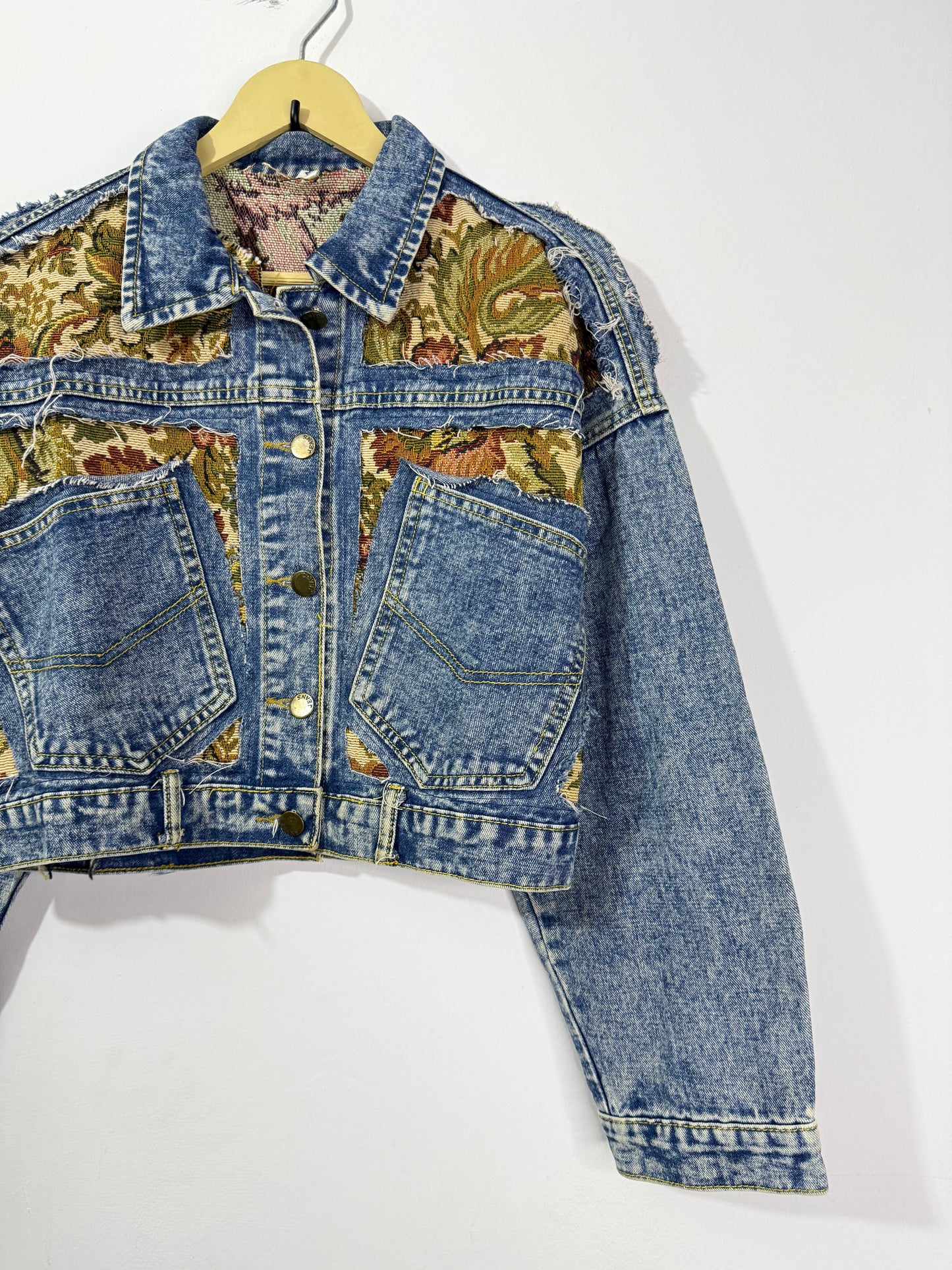 Customised tapestry patch Denim Jacket
