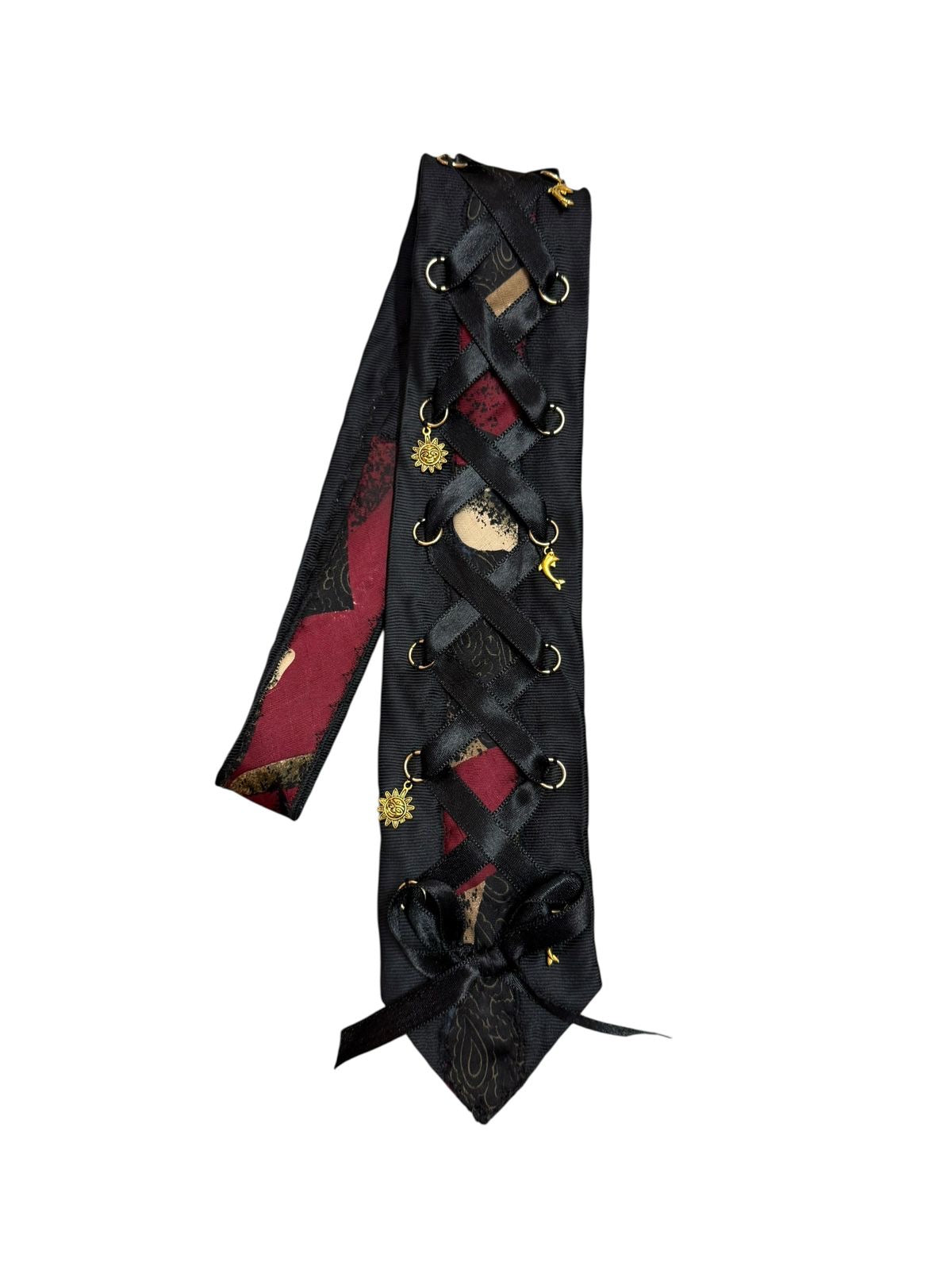 Charms with ribbon Handmade Vintage Silk Tie