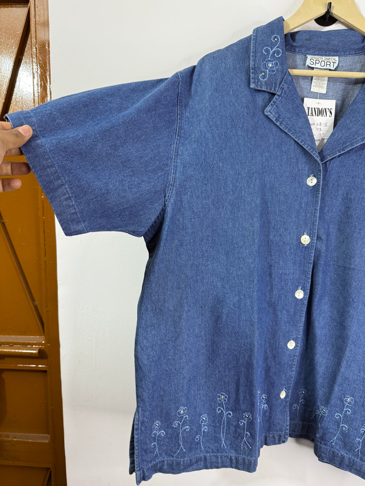 Jaclyn Smith Embroidered Denim Shirt