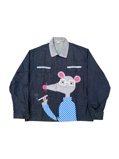 Upcycled Mouse Patch Denim Jacket