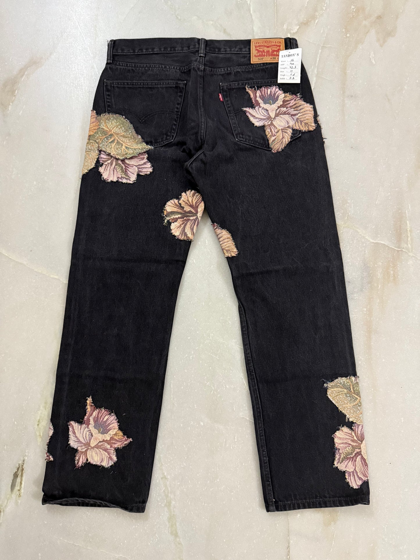 Levis Strauss & Co. tapestry patch handmade Jeans