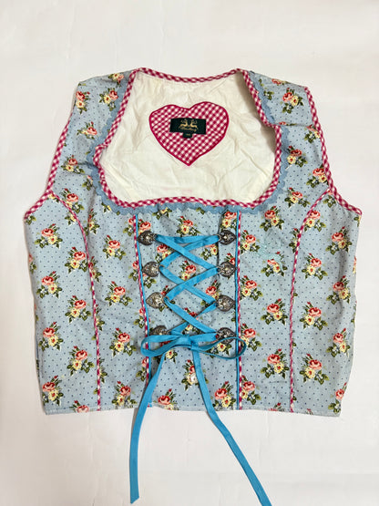 Pastel blue with Red Corset Top