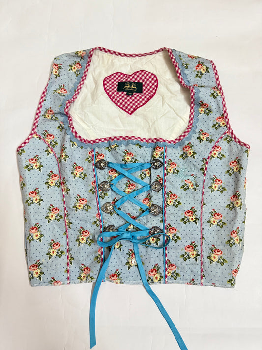 Pastel blue with Red Corset Top